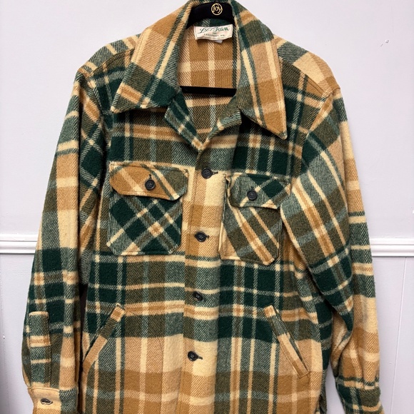 Vintage L.L. Bean Wool Blend Plaid Men's Button Jacket Size Large - Picture 1 of 12